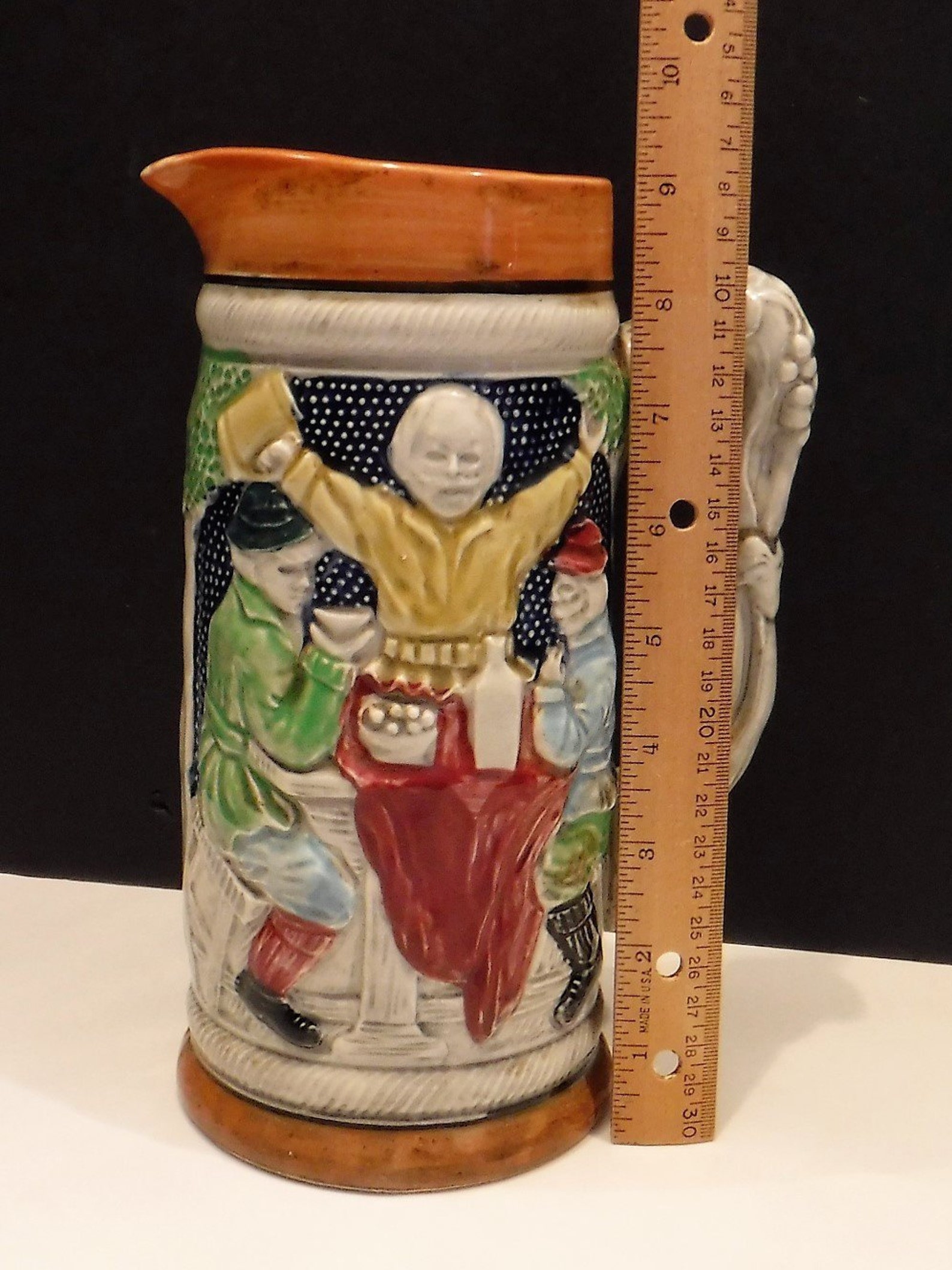 Tall German Beer Pitcher Collectible Stein Large Vintage Beer Etsy