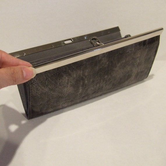 GRAY Evening Clutch Prom Purse, Clutch Purse, Fau… - image 1