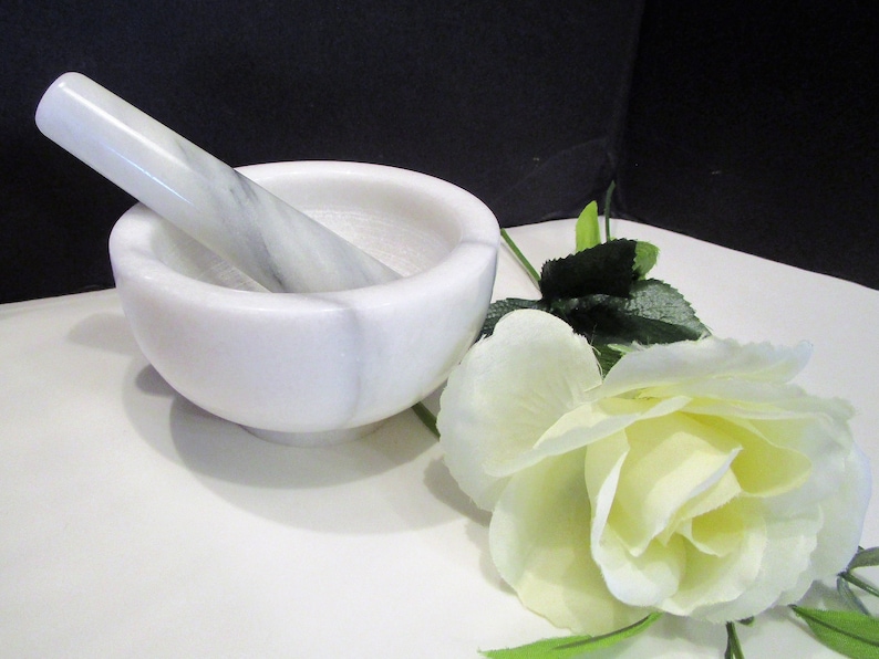 White Marble Mortar and Pestle Kit Mortar and Pestle With Etsy