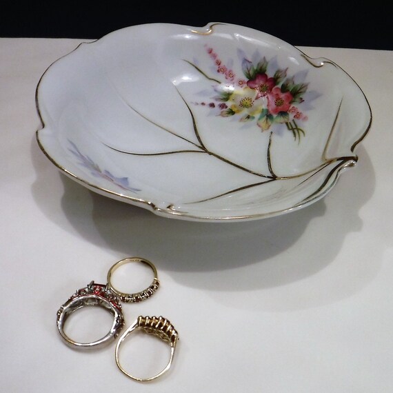 Sink Bedside Ring Trinket DISH, Vintage Floral Le… - image 3