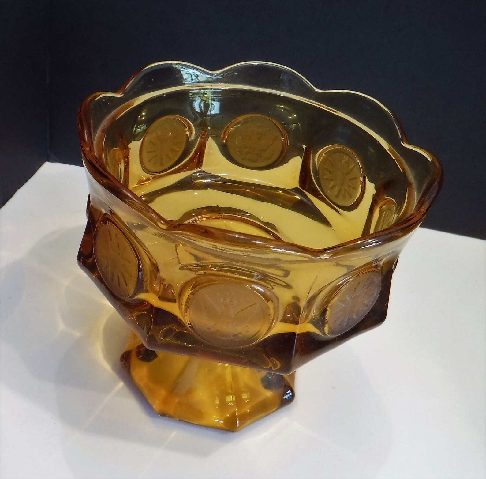 Fostoria Amber Glass Bowl Heavy Glass Fostoria 1887 Etsy