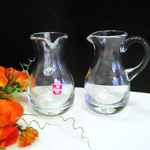 2 Small Pitchers Nachmann Bleikristall Crystal, 2 Pitchers Clear Crystals 4 1/4 in. tall,  Pitcher for Syrup creamer gravy chocolate syrup