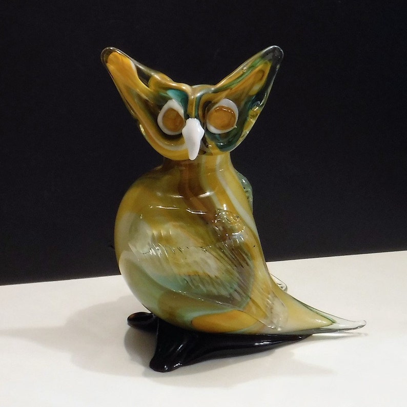 Glass Owl Owl Vase 8 1/2 inches tall Large Hand Blown Art Etsy