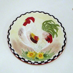 For Lora SAKURA Chicken Hen Plate Platter, The SAKURA Table Chanticleer Chicken Hen Plate By Sally Ekman Roberts,Farmhouse Ceramic Hen Plate