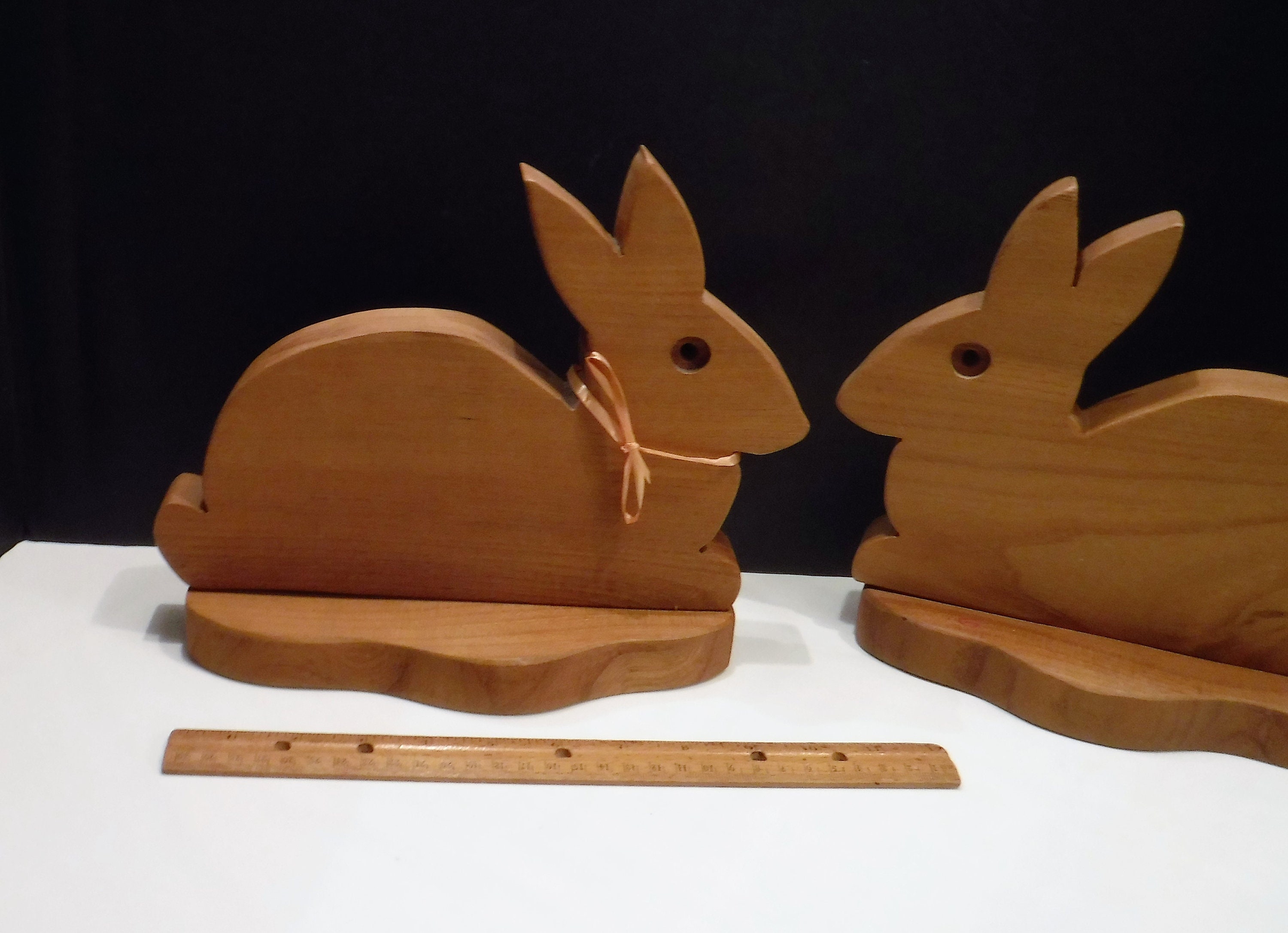 Wood Bunny Bookends Easter Bunny Bookends Nursery Decor Etsy