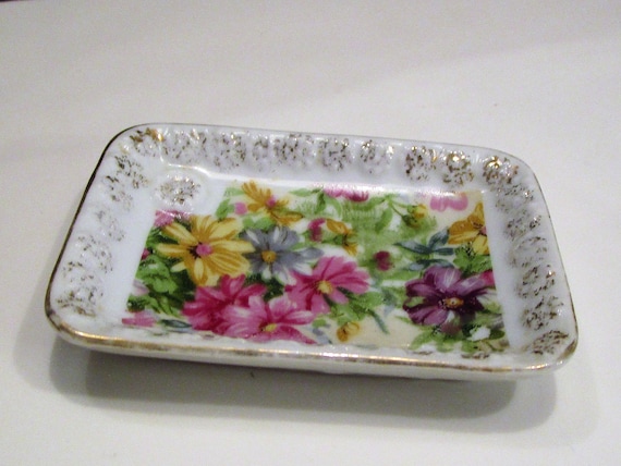 Trinket Dish, Sink Bedside Ring Dish, Floral  Tri… - image 2