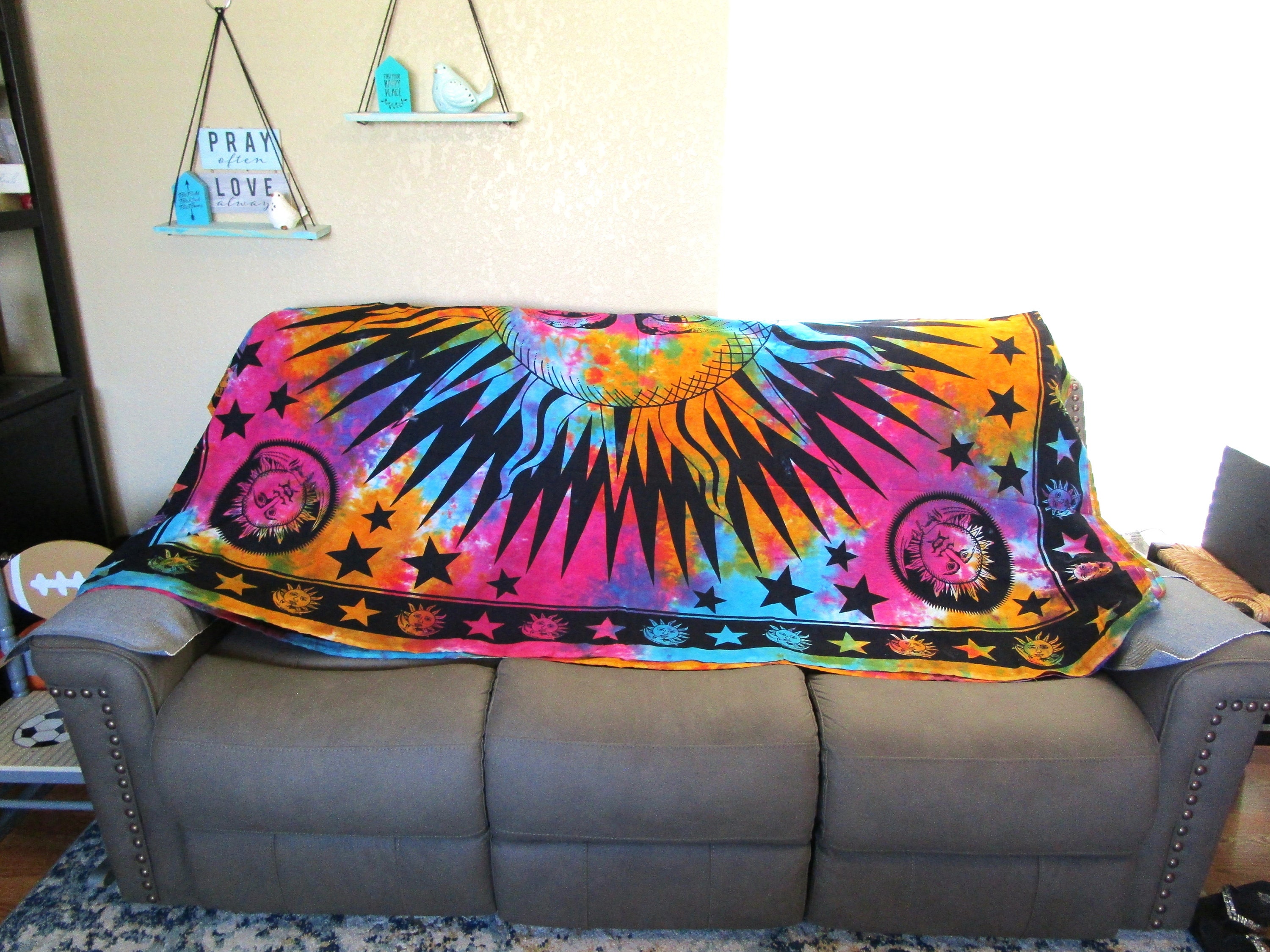 Arazzo Da Parete Con Fasi Lunari E Costellazioni - 32,5x145 Cm In Lino E Cotone | Bohémien - Foto 3