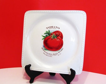 Vintage Tomato Dinner Plate: Roudabush's Seed Store, Farmhouse Decor