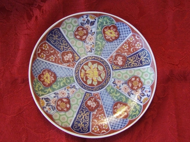 Oriental Floral Decorative plate Trinket Dish made in Japan Imari Imperial Colorful Fine Porcelain Trinket Dish