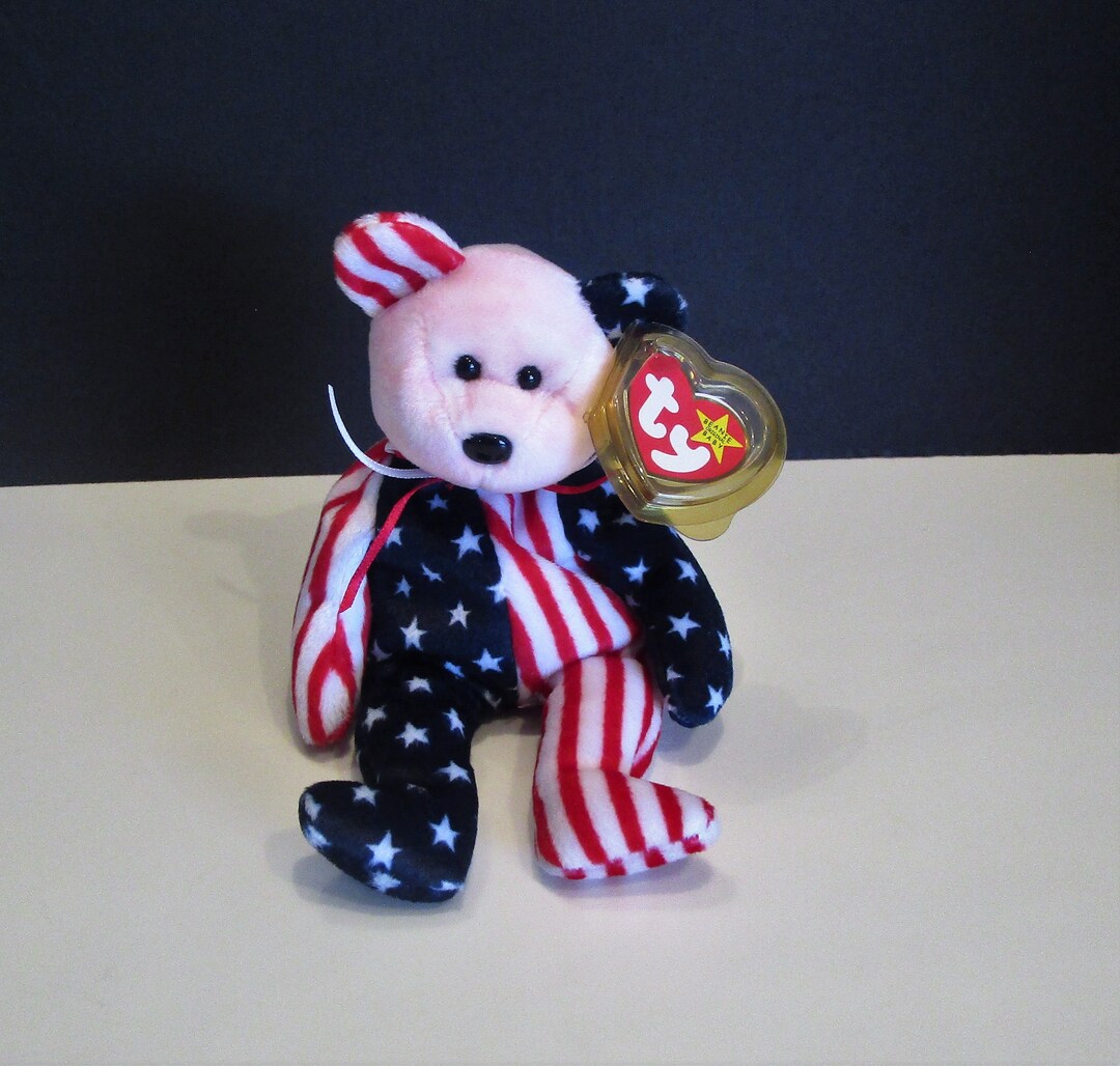 $_12.JPG?set_id=880000500F NWB Rare Unopened TY beanie Bear Spangle The Bear main image 2