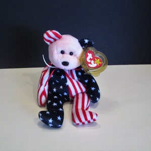 Ty Beanie Baby Spangle Bear, TY Beanie Baby Rare Retired Original Mint Condition 1999 Spangle Bear,FRee SHipping Ty Spangle Pink RARE, MER