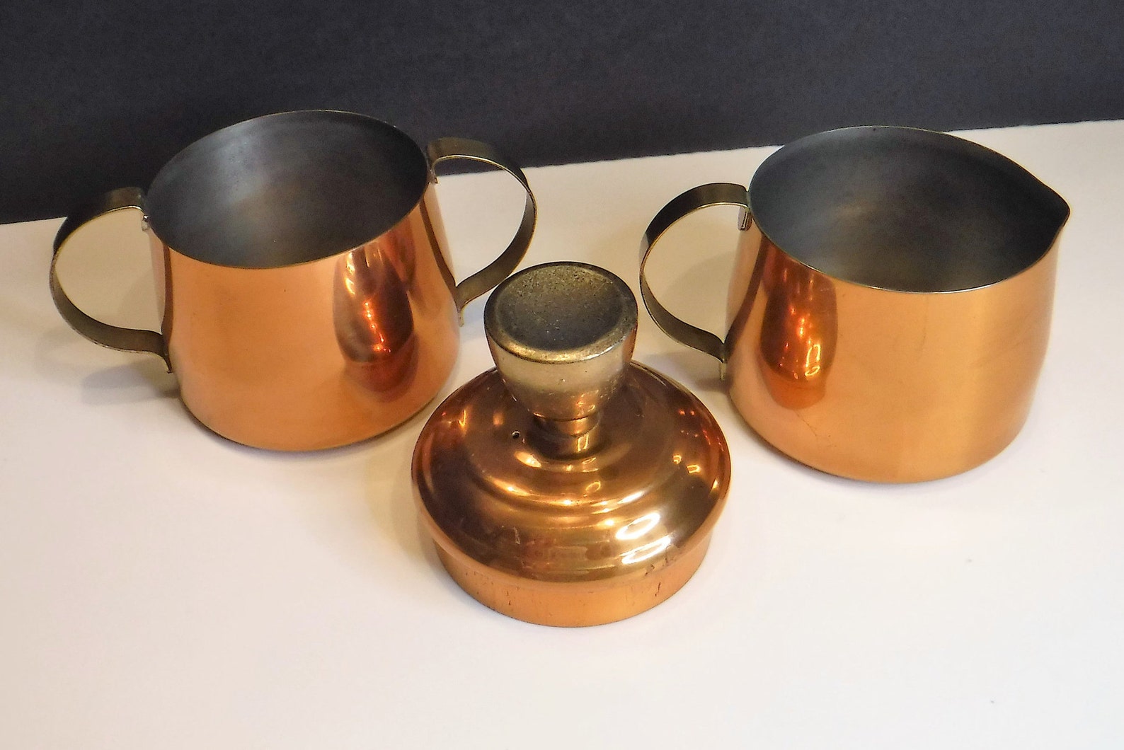 Copper Creamer and Sugar Bowl Copper Sugar Bowl and Creamer Etsy