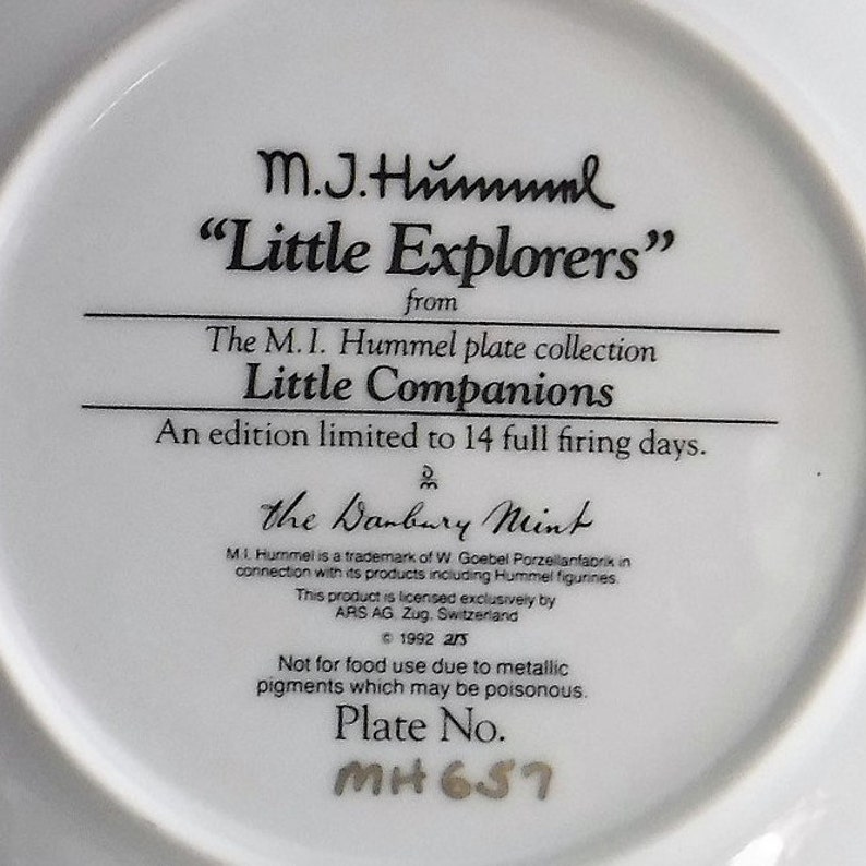 92 Hummel Little Companion MN657 Little Collectible Plate Hummel Plate Little Explorers Collectible Plate Hummel Little Explorers