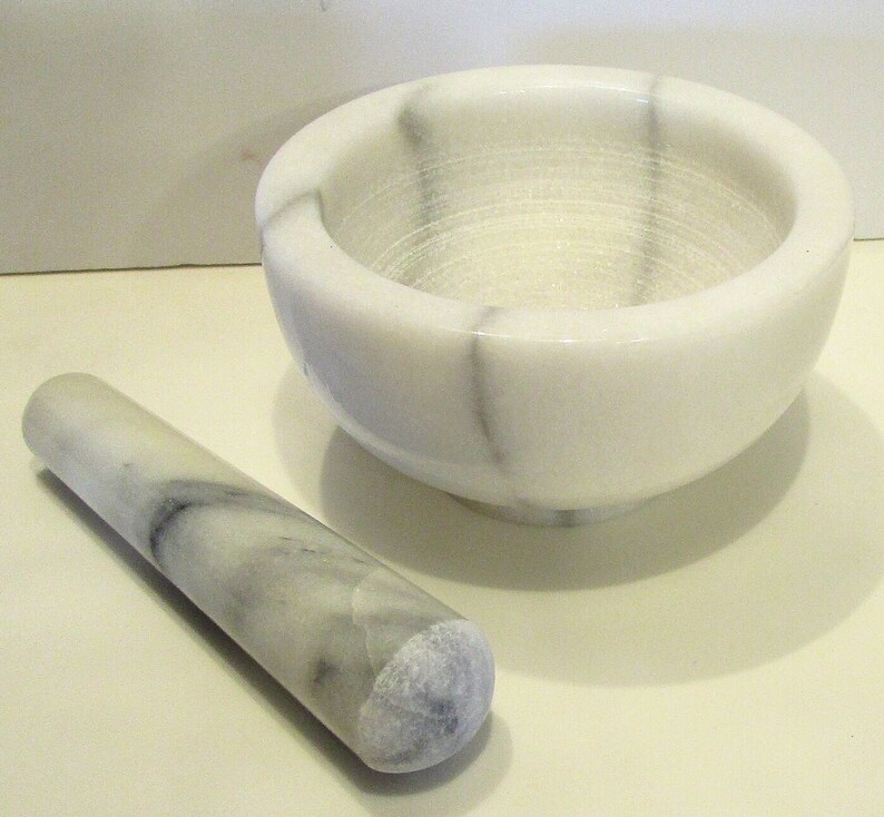 White Marble Mortar and Pestle Kit Mortar and Pestle With Etsy