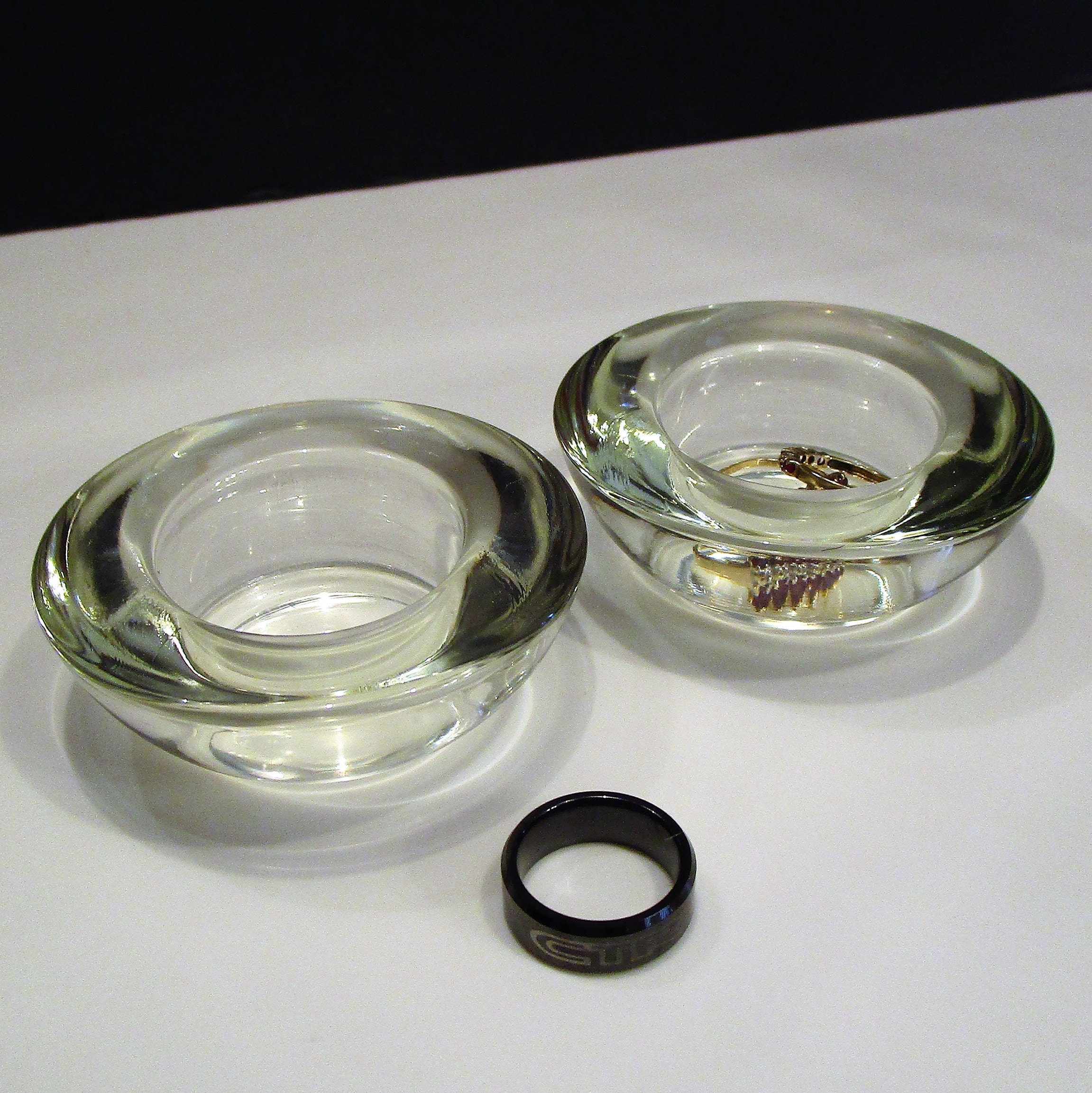 Vintage Glass Bedside Ring Dish: His & Hers Vanity Decor