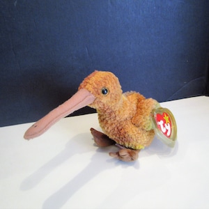 Rare &quot;Beak&quot; Kiwi Bird Ty Beanie Baby (1998) - Tag Errors, Mint Condition