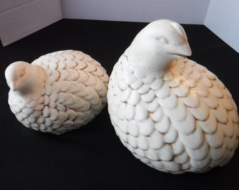 Large Quails Figurines, Bird Statues, White Birds, Ceramic Partridges, Home Decor, Bird Decor, Bird Figurines,Bird Paperweight,Vintage Birds