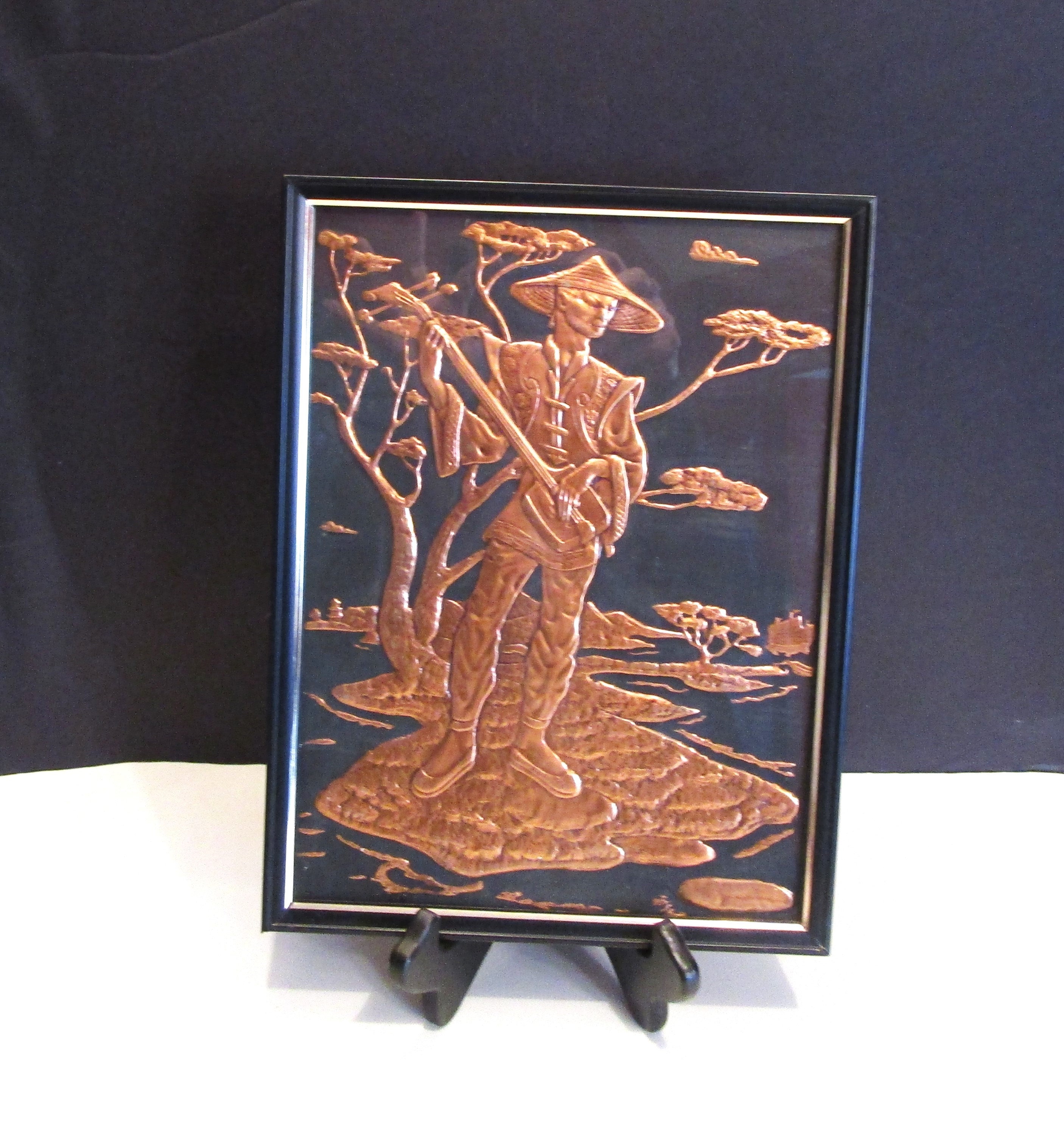 1950s MCM Copper Embossed Oriental Man Wall Art - Etsy