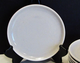 2 Russel Wright Bread Plate Granite Gray, 2 Light Grey Dessert Plate Pottery, Two American Modern Russell Wright Steubenville Pottery, MER