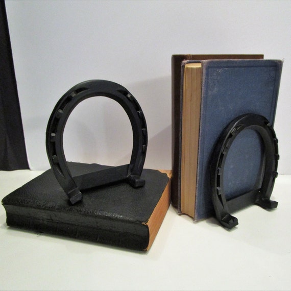 Horseshoe Bookends Black Horseshoe Bookends Western Style Etsy
