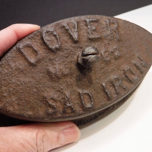 Vintage Dover Cast Iron Sad Iron No. 62: Farmhouse Doorstop Decor