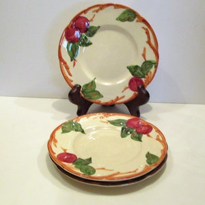 2 Franciscan Apple Bread Plates, 2 Franciscan APPLE Dessert Plates, Vintage Franciscan APPLE  Plate 6 1/4 in. Diameter, Franciscan Plate,Mer