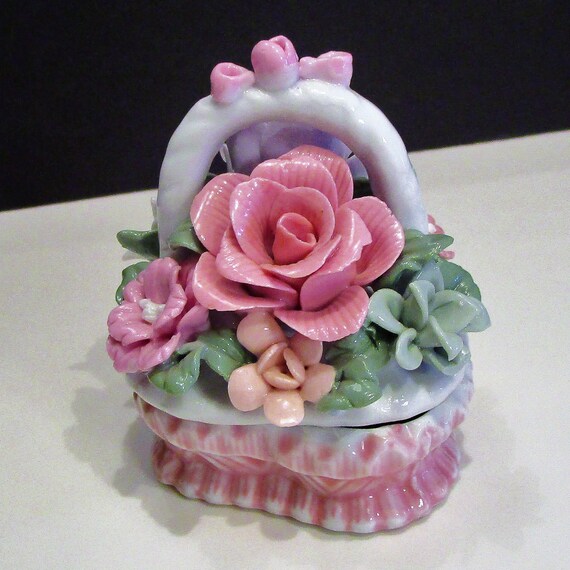 Porcelain 3D Floral Trinket Holder, Vanity Décor … - image 4