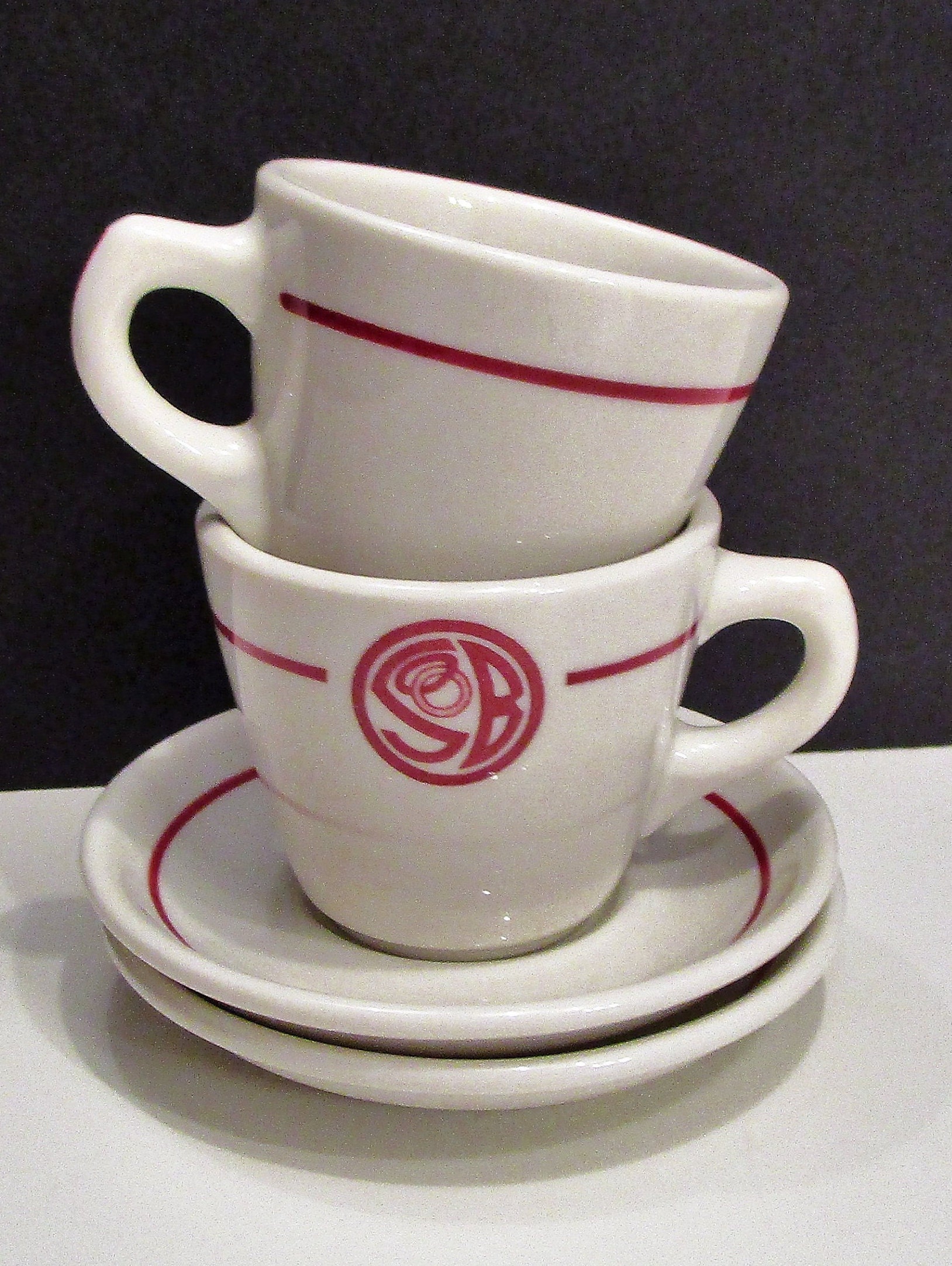 SYRACUSE CHINA Diner Cup Saucer Restaurant Ware Diner Red Etsy