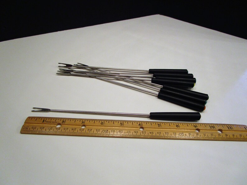 Vintage Fondue Forks Set 8 Piece Plastic Handles Fondue Forks Etsy