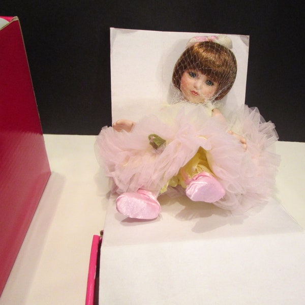 Muñeca Marie Osmond Tiny Tots, muñeca coleccionista de porcelana Marie Osmond Peace Rose Bud, muñeca de porcelana Marie Osmond tiny tot Original Box COA