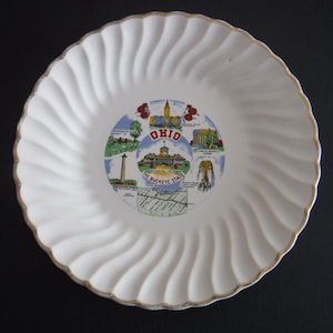 Ohio Plate, Ohio Souvenir Plate, Ohio Road Trip Souvenir Plate, Ohio State 7  1/4 inch Plate, Buckeye State, Ohio Landmark Souvenir Plate