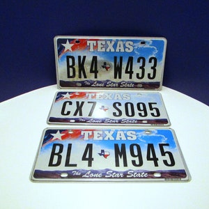 1 Texas License Plate, Texas Wall License Plate Décor, Choose 1, Flat Letters and Numbers , The Lone Star State Texas Plate,Texas Craft Item