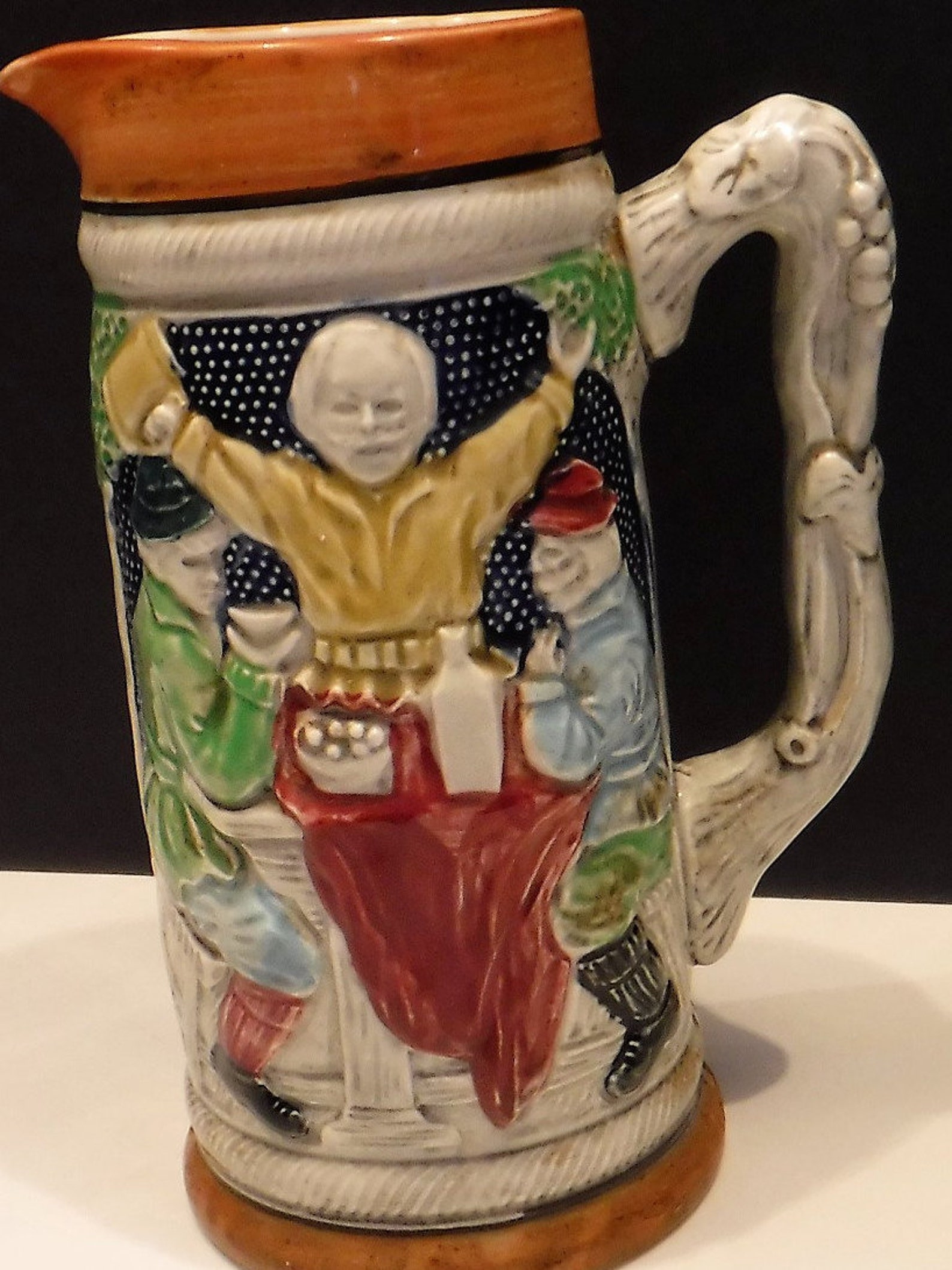 Tall German Beer Pitcher Collectible Stein Large Vintage Beer Etsy