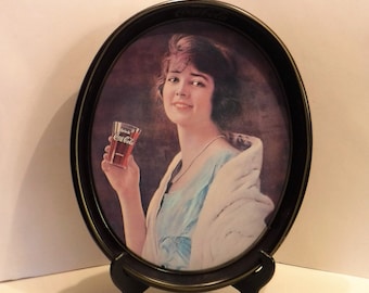 Taca do serwowania Coca-Coli w stylu vintage: reprodukcja z 1923 r., znak towarowy z 1981 r., metal owalny