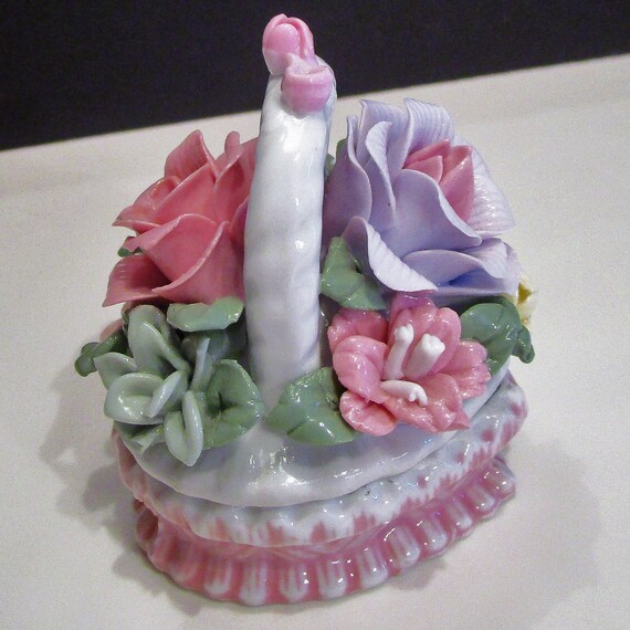 Porcelain 3D Floral Trinket Holder, Vanity Décor … - image 6