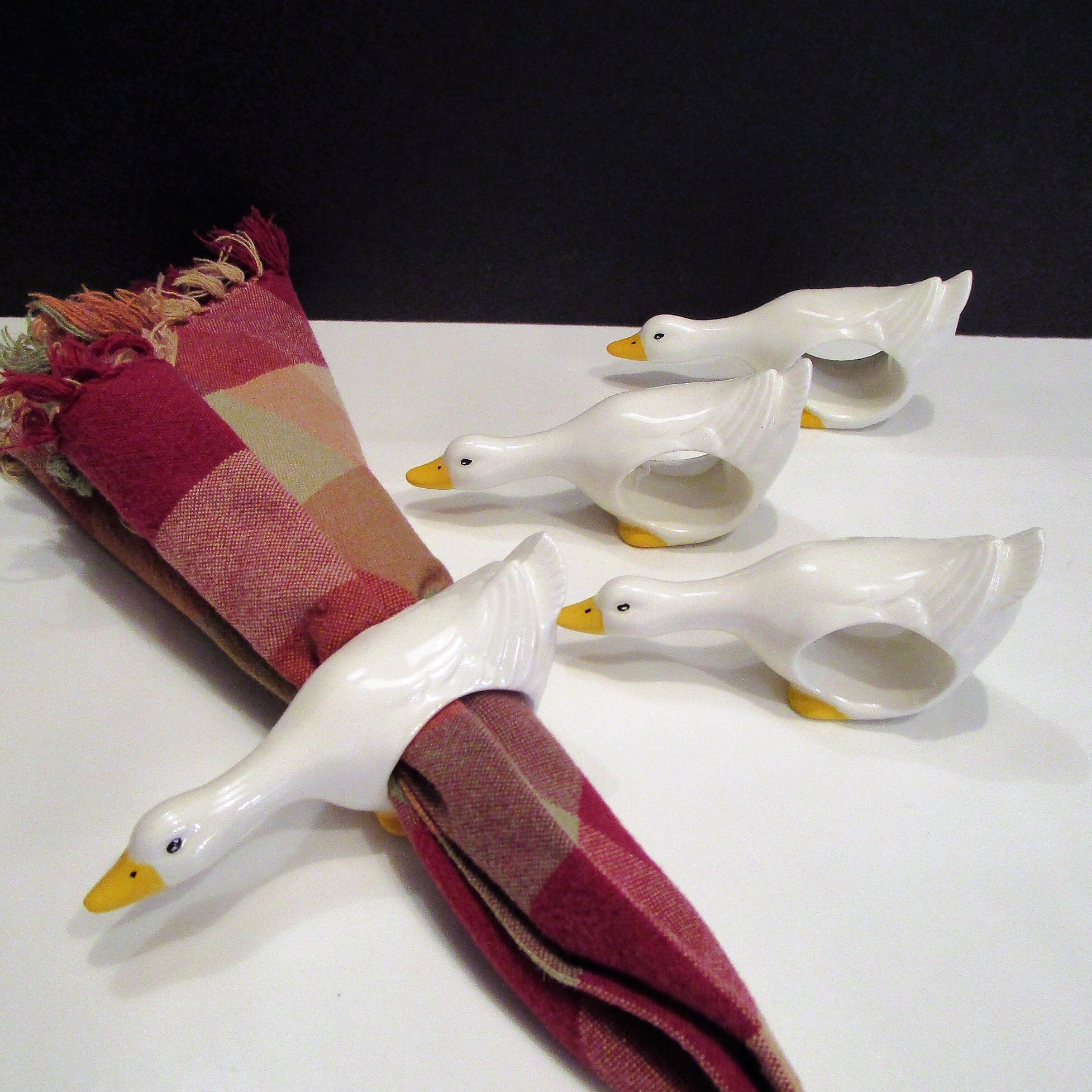 Duck Geese Napkin Rings Duck Napkin Holders Country Kitchen Etsy