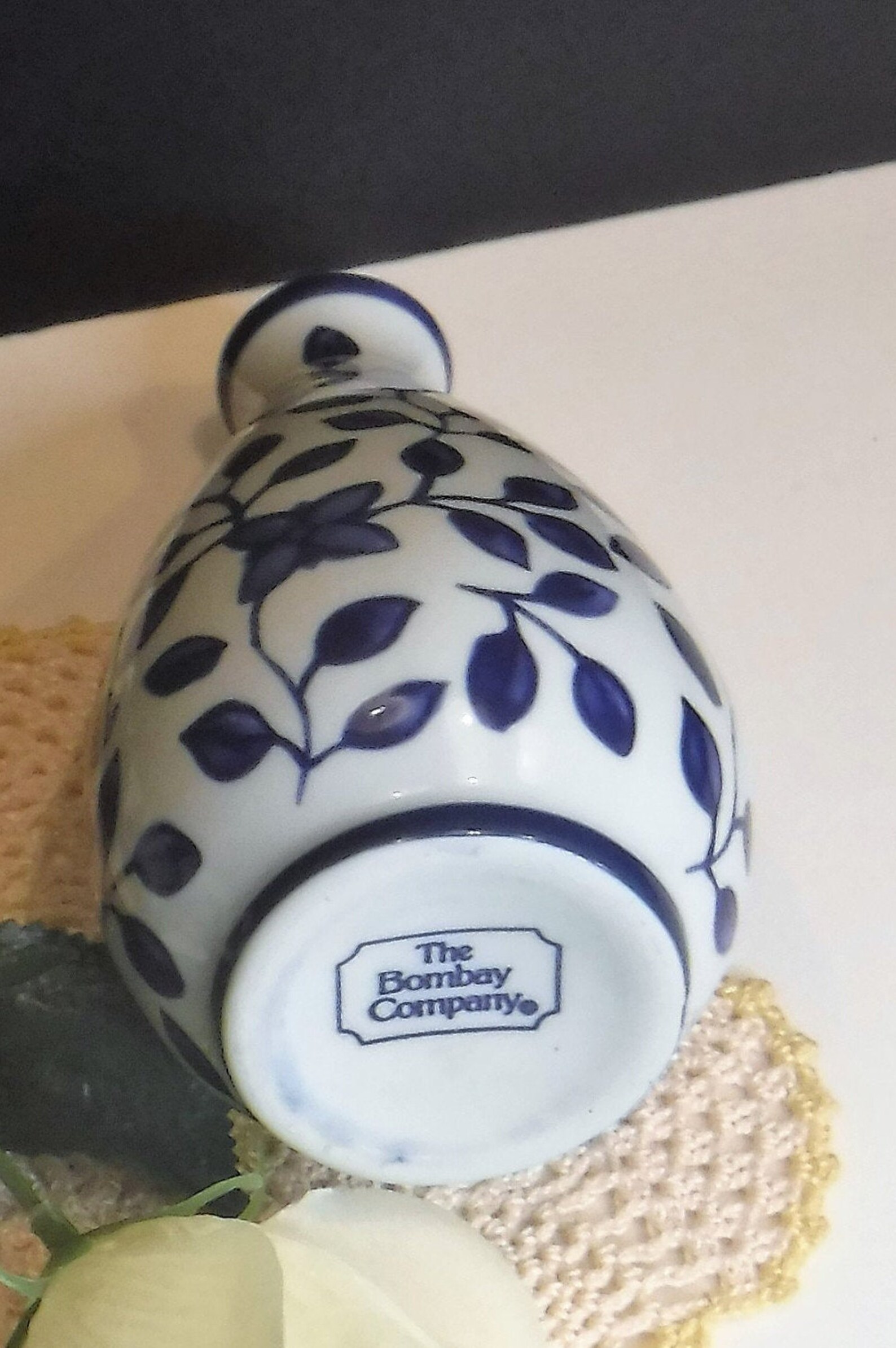 Bombay Company Blue and White Asian Porcelain Vase Blue White Etsy