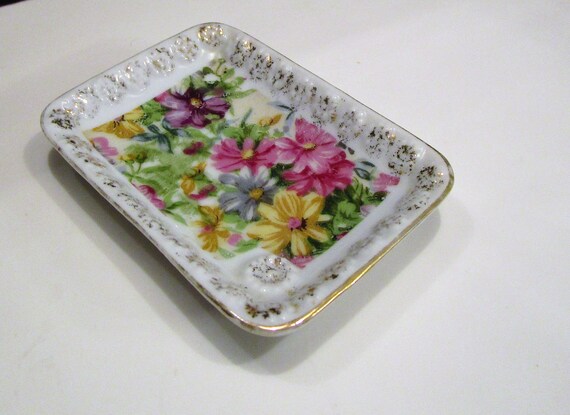 Trinket Dish, Sink Bedside Ring Dish, Floral  Tri… - image 10