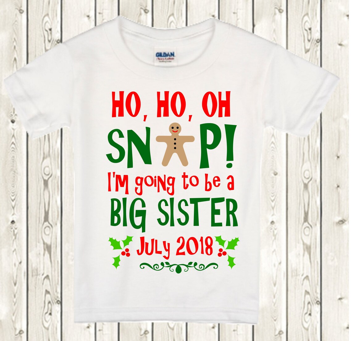 christmas big sister announcement shirt