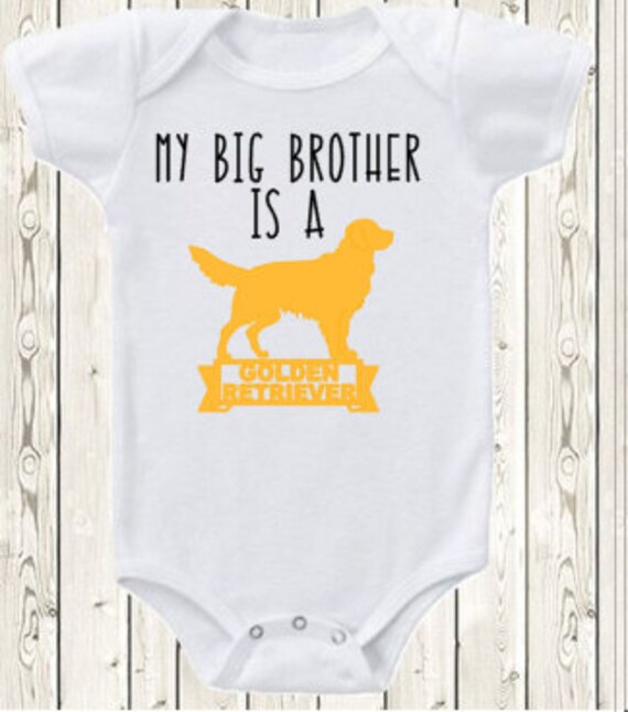 Mijn Grote Broer Zus Is Een Golden Retriever Hond Onesie Merk Etsy