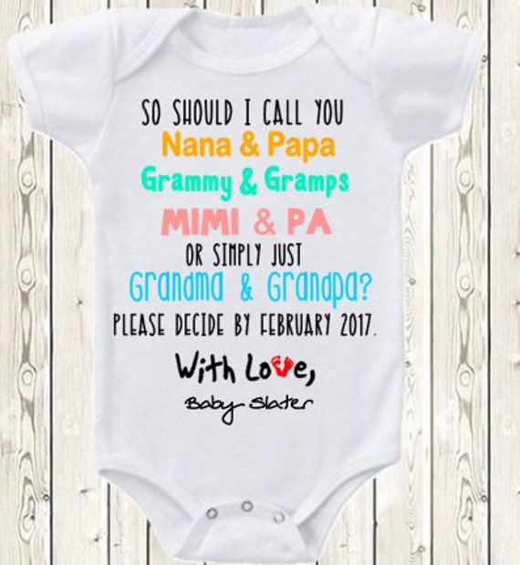 baby announcement onesie for grandma