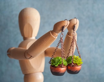Miniatuuroorbellen potplant: vetplanten van polymeerklei
