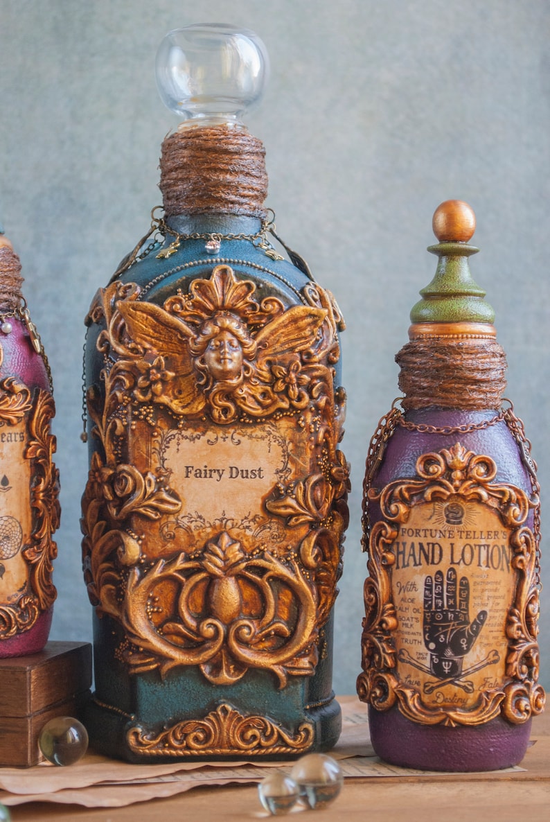 Halloween Potion Bottle Decor Altered Bottle Art Fairy | Etsy