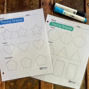 Tracing Shapes - Basic Shapes - Kindergarten Activities - Homeschool Activities - Instant Downloads - Printable Resources