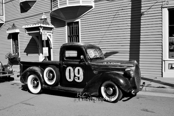 1939 Ford Pickup Truck Vintage Car Black And White Wall Decor Gift For Him