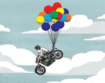 COPILOT - Dog & Triumph Bonneville (13x19 in)