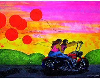 Hold Fast (12x16 in) - Harley Riders