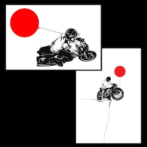 set of 2 prints: &quot;Ducati GT1000&quot; and &quot;DOUBTS&quot; (13x19 in)