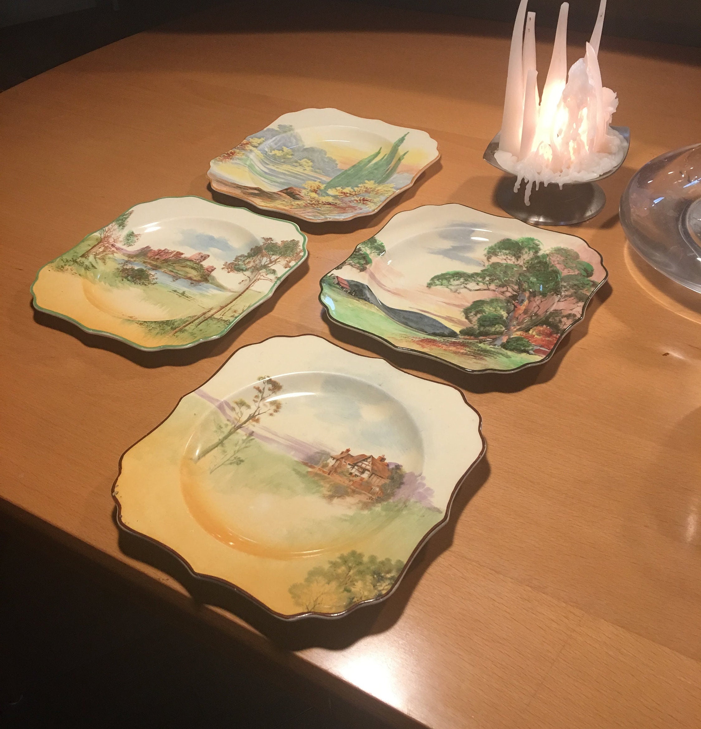 手描き　アンティークロイヤルドルトンプレート ロイヤルドルトン、署名入り、手描きのプレート - Etsy 日本