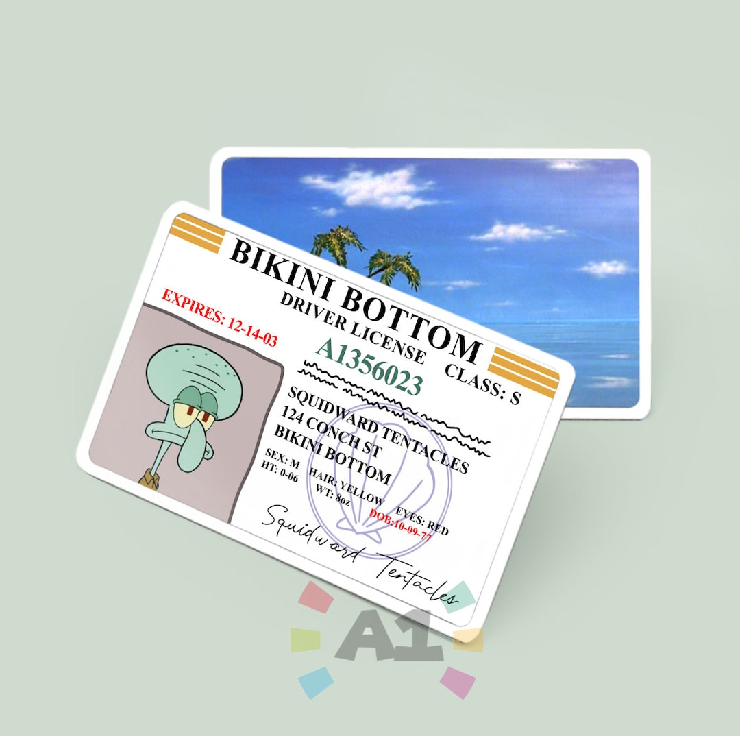 Squidward Driver License Spongebob Squarepants Printed PVC Etsy Squidward Driver License Spongebob Squarepants Printed PVC Etsy